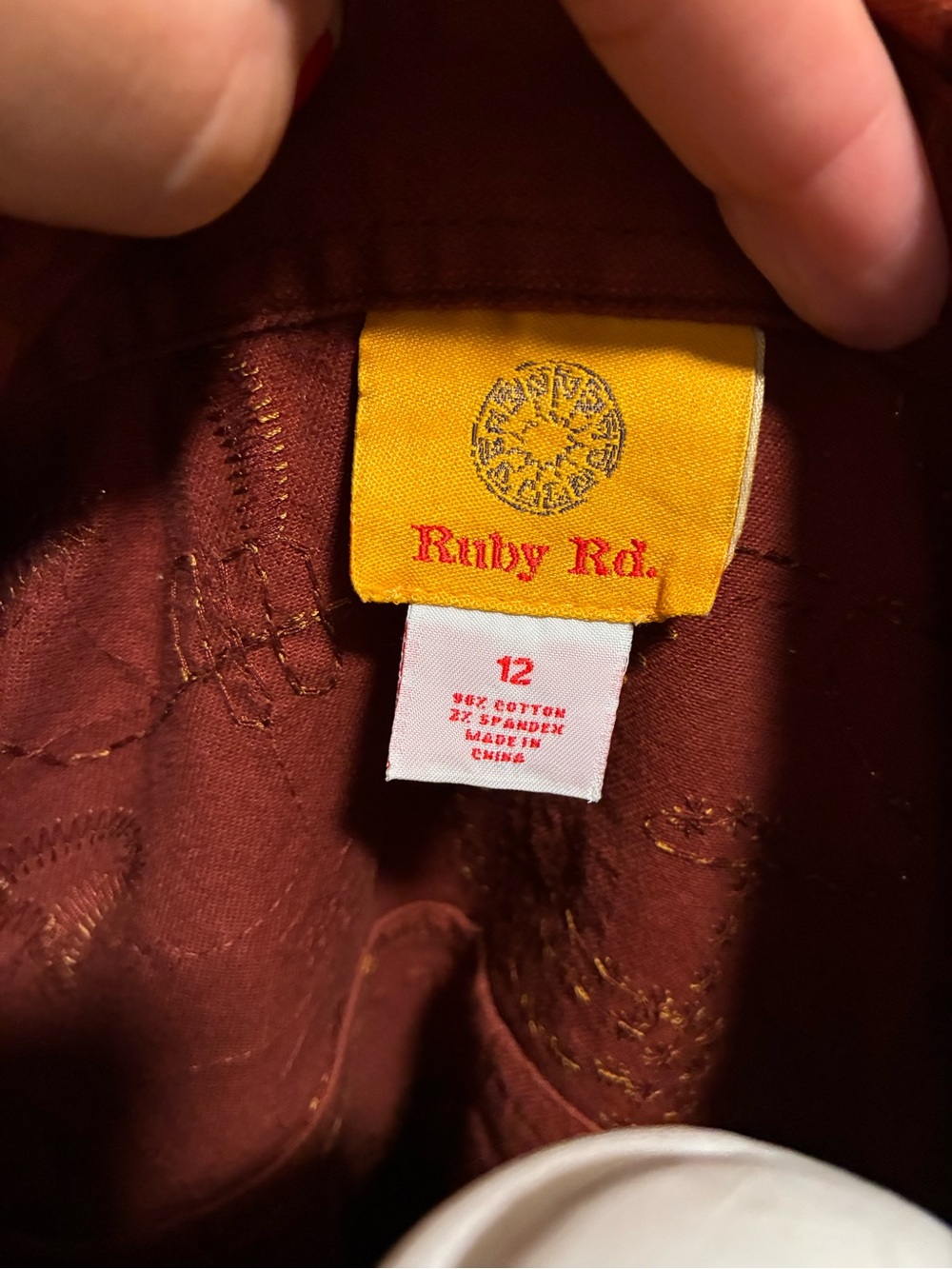 Ruby Rd. Rust Embroidered Jean Jacket - Picture 8 of 9